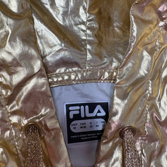 Fila Gold metallic Jacket  windbreaker size medium - Picture 5 of 10